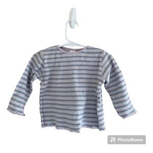 🟣BABY GAP: Girl 12-18 months, purple w/stripes long sleeve shirt, preowned🟣